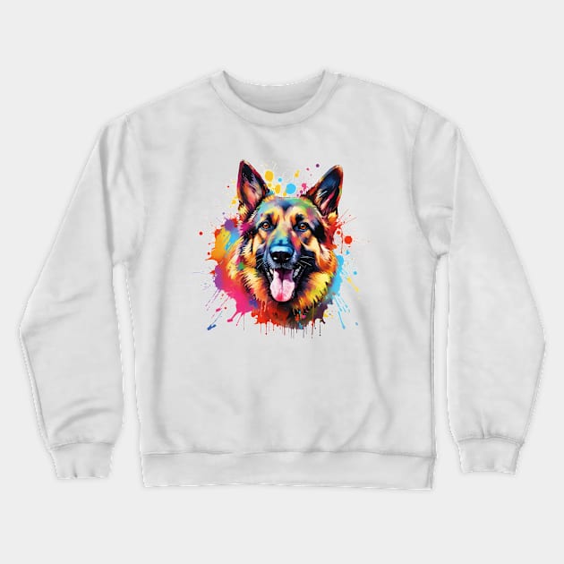 German Shepherd Art Crewneck Sweatshirt by CunninghamWatercolors